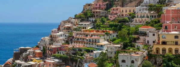 Amalfi Kıyısındaki Eşsiz Bir Turizm Merkezi Positano Nun Küçük Bir — Stok fotoğraf