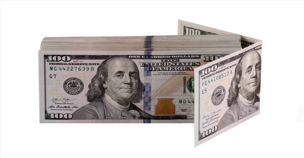 Pilen 100 Amerikanska Dollarsedlar — Stockfoto