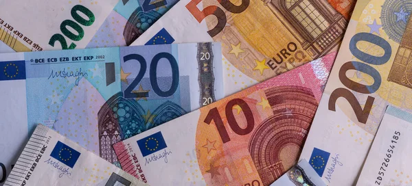 Європейські Банкноти Різних Номіналів — стокове фото