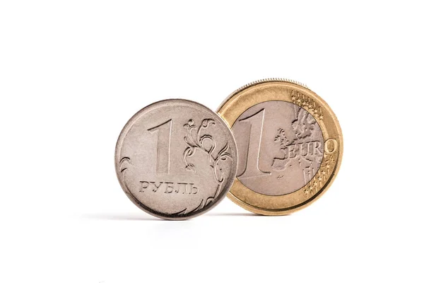 Ruská Rublová Mince Euromince — Stock fotografie