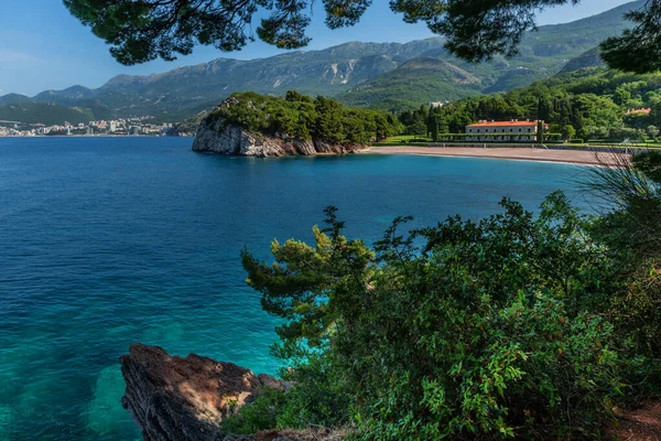 Pittoresca Costa Del Montenegro Del Mare Adriatico Una Giornata Estiva — Foto Stock