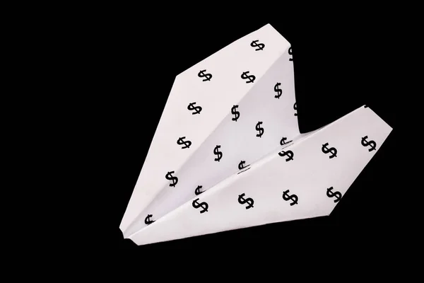 Paper Plane American Dollar Symbols — 스톡 사진