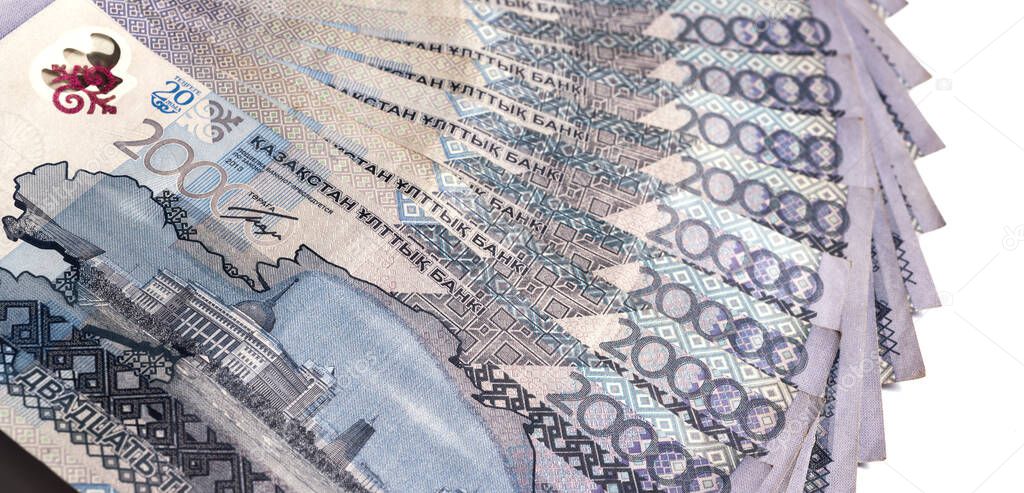 Banknotes in denominations of 20,000 Kazakhstani tenge