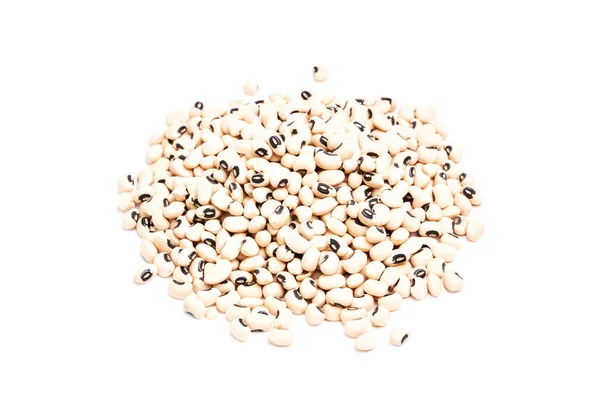 Haufen Roher Kleiner Weißer Bohnen Auf Weißem Hintergrund Traditionelle Gesunde — Stockfoto