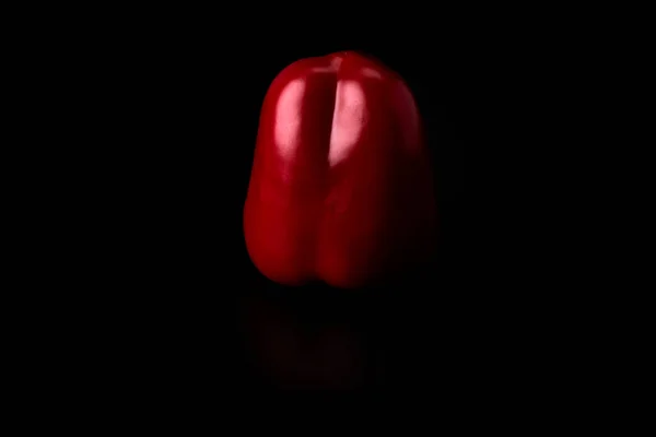 Красный Перец Черном Фоне Веганская Вегетарианская Еда Здоровое Питание — стоковое фото