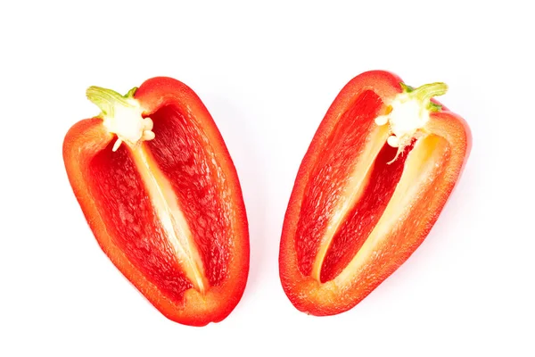 Délicieux Mini Poivron Rouge Coupé Deux Légumes Savoureux Aliments Sains — Photo
