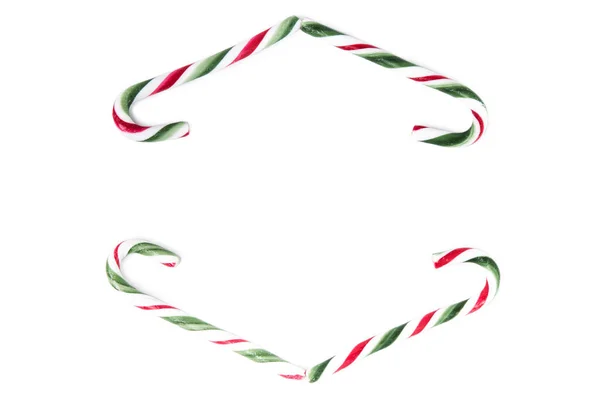 Christmas Candy Canes White Background Christmas New Year Holiday Concept — Foto de Stock