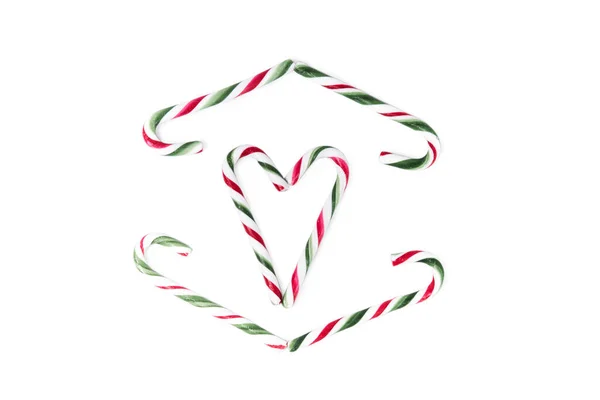 Christmas Candy Canes White Background Christmas New Year Holiday Concept — Foto de Stock