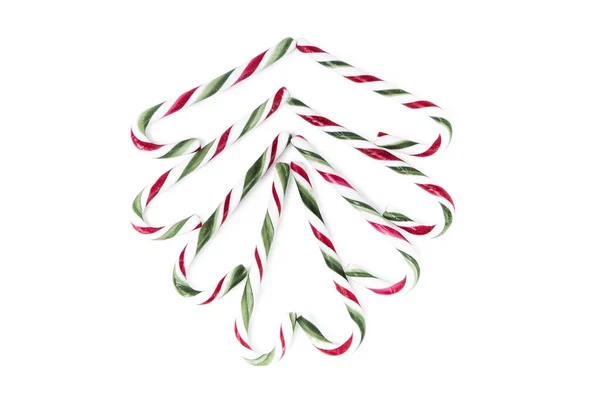 Christmas Candy Canes White Background Christmas New Year Holiday Concept — Stockfoto