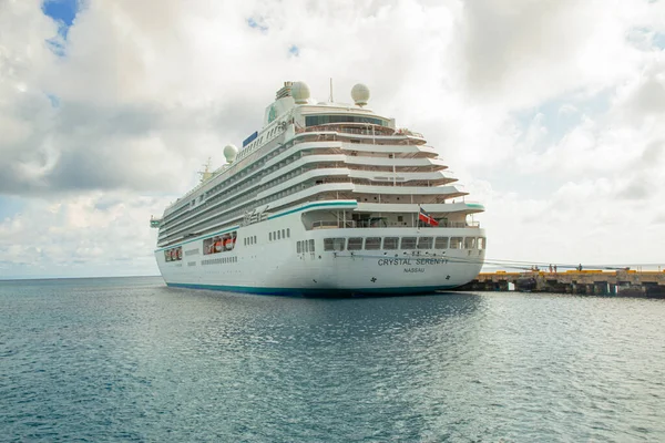 Huge Luxury Cruise Ship Docked Port Miami Florida Usa Image — ストック写真