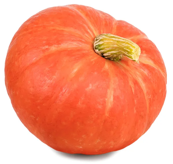 Een Oranje Pompoen Stapel Voor Halloween Ligt Groene Bladeren Geïsoleerd — Stockfoto