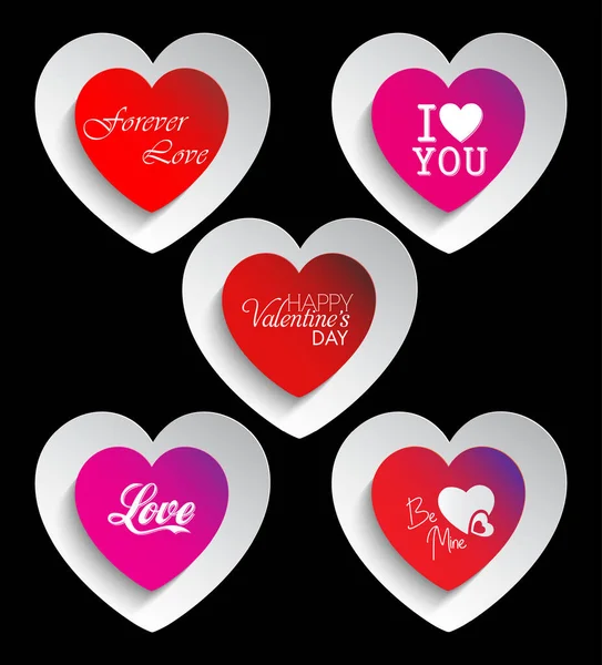 Valentine Wishes Greetings Hearts —  Vetores de Stock