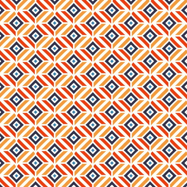 Geometrische Quadratische Linie Muster Hintergrund Blue Slate Orange Gelb Farbe — Stockvektor