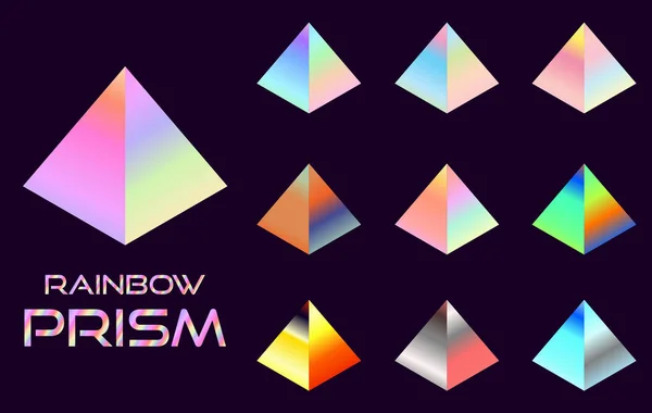 Szivárvány Prism Set Vector Illusztráció — Stock Vector