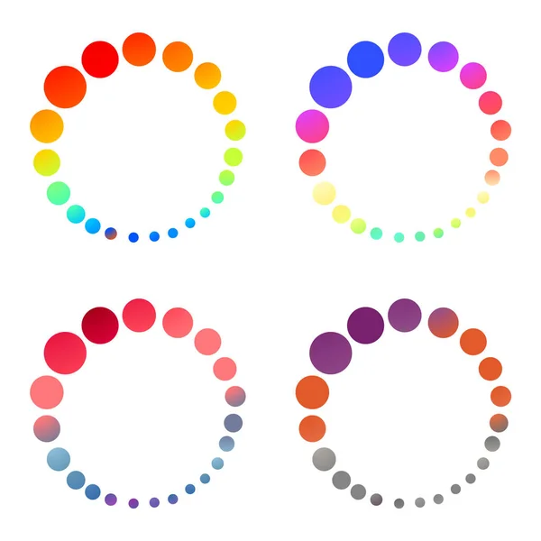 Ensemble Cercle Pointillé Coloré — Image vectorielle
