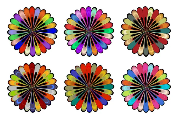 Rainbow Flower Set — Image vectorielle
