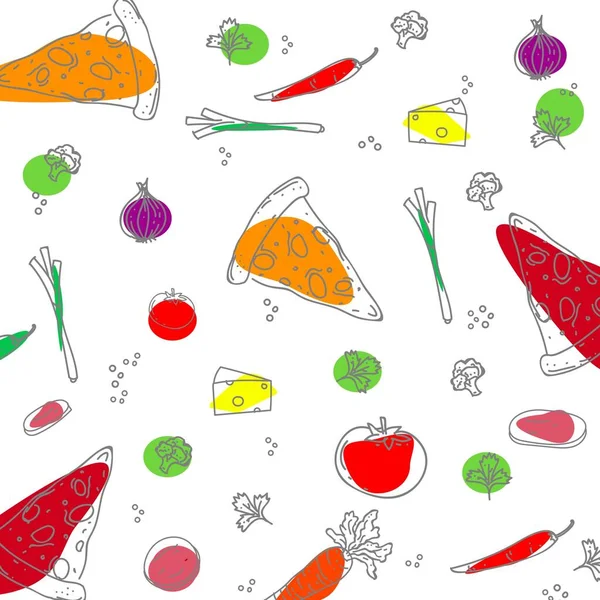 Pizza Renkli Meyve Tepesi Deseni