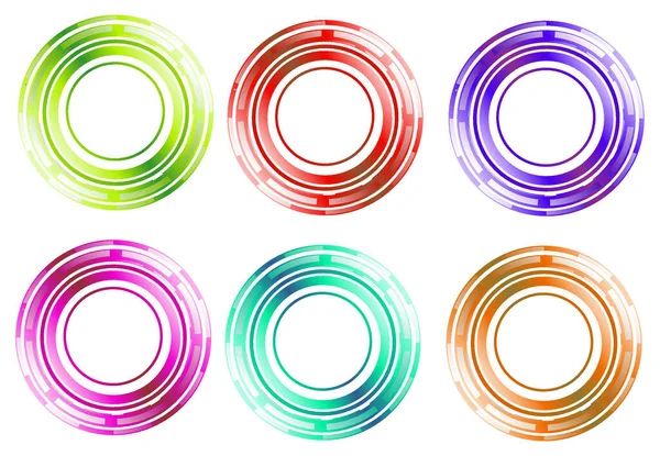 Colorful Circle Technology Infographic Decoration Element Set — Archivo Imágenes Vectoriales