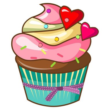 Renkli Retro Biçimli Hediye Kurdeleli Kek