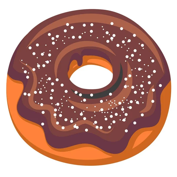 Donut Chocolate Com Crosta — Vetor de Stock