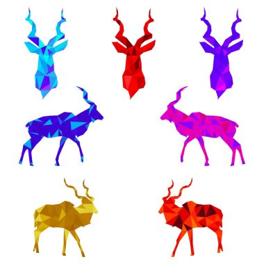 Kudu Lowpoly Simge Elementleri Ayarlandı