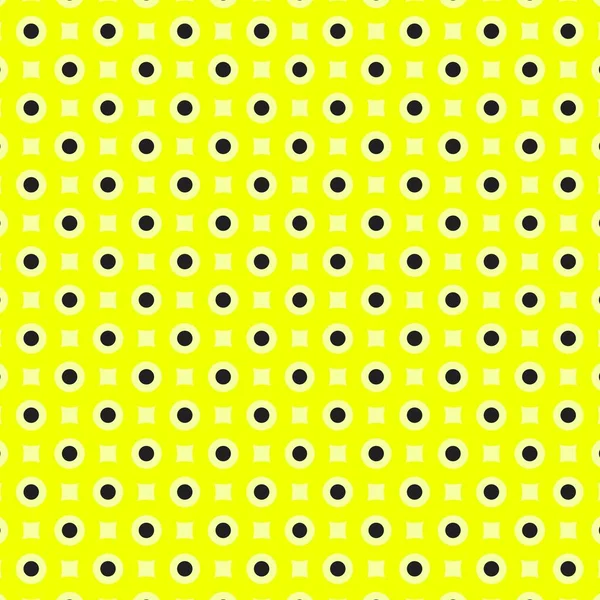 Black Yellow Polka Dot Pattern — Vettoriale Stock