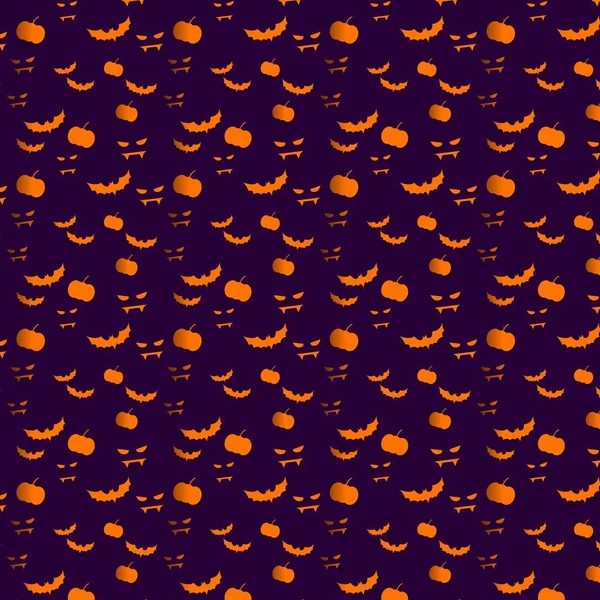 Halloween Bat Pumpkin Monster Spooky Pattern — Wektor stockowy