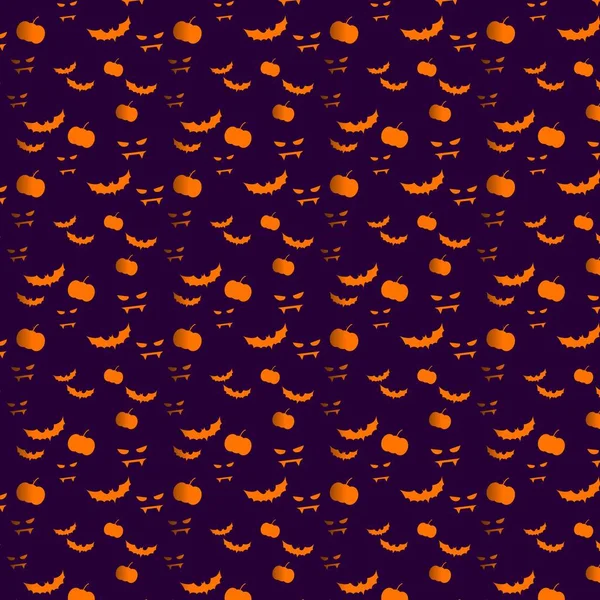 Halloween Bat Pumpkin Monster Spooky Pattern — Stockvektor