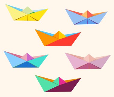 Origami Katlanmış Kartonpiyer Tekne Seti 6