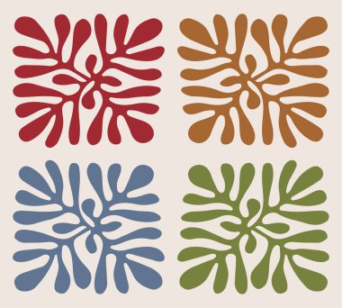 Matisse Soyut Sanatı, Estetik Modern Sanat, Boho Dekor, Minimalist Sanat, Vector, Illustattion, Poster, Kartpostal.