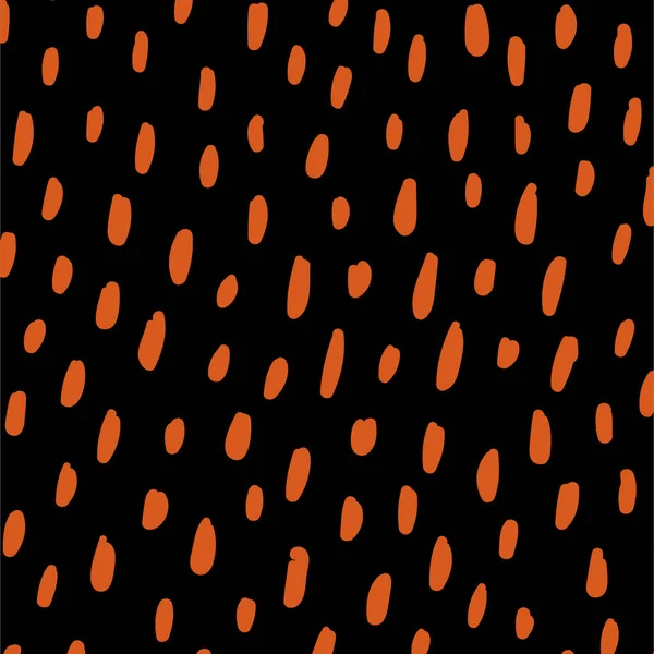 Handgezeichnetes Orange Dot Spotted Doodle Pattern — Stockvektor
