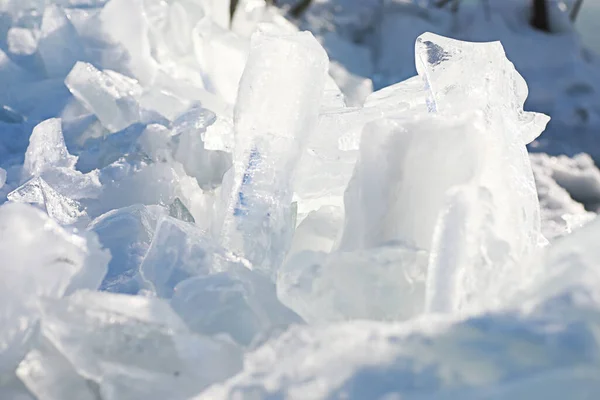 Textura Hielo Derretido Día Primavera Bajo Sol —  Fotos de Stock