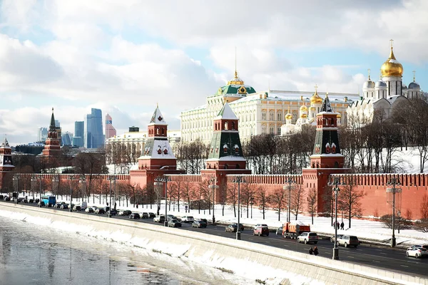 Winterliche Schneelandschaft Der Russischen Hauptstadt Moskau — Stockfoto