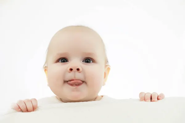 Baby Und Emotionen Kleines Kinderkonzept Und Platz Für Text — Stockfoto