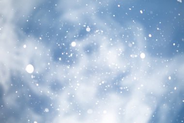 mavi kar yağışı bokeh arkaplanı, soyut kar tanesi arkaplanı, bulanık arkaplan