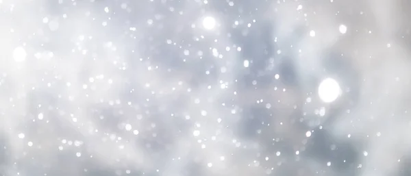 Blauwe Sneeuwval Bokeh Achtergrond Abstracte Sneeuwvlok Achtergrond Wazig Abstracte Achtergrond — Stockfoto