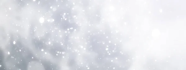 青雪ボケ背景ぼやけた抽象的な雪フレークの背景 — ストック写真