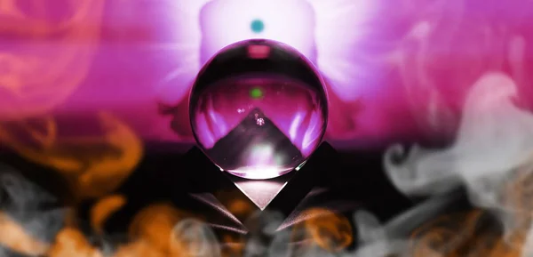 Milky way in magic sphere,Fortune teller,mind power concept. magic ball predictions. mysterious composition. Fortune teller, mind power, prediction concept. copy space