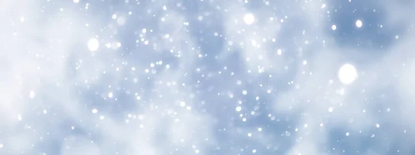Niebieski Śnieg Bokeh Tło Niewyraźne Abstrakcyjny Śnieg Płatek Tło — Zdjęcie stockowe