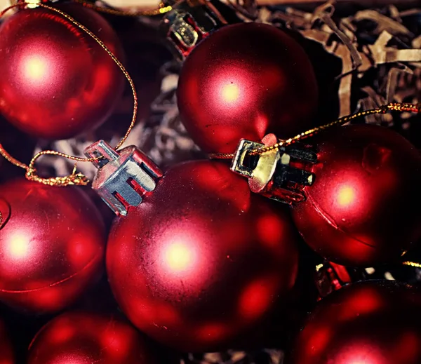 Weihnachtsschmuck Für Den Weihnachtsbaum Kleine Kugeln Schmücken Den Weihnachtsbaum Spielzeug — Stockfoto