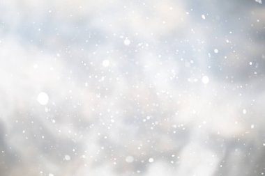 mavi kar yağışı bokeh arkaplanı, bulanık soyut kar tanesi arkaplanı 