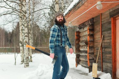 adam balta ile kışın