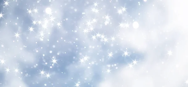 Blauwe Sneeuwval Bokeh Achtergrond Abstracte Sneeuwvlok Wazig Achtergrond — Stockfoto