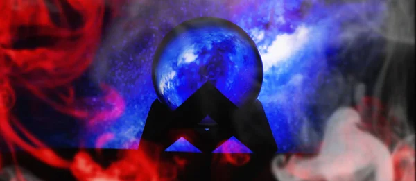 Melkweg Magische Sfeer Fortune Teller Mind Power Concept Magische Bal — Stockfoto