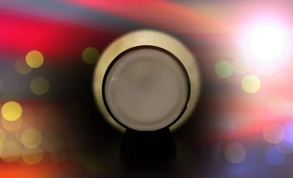 Crystal Ball Podłodze Bokeh Piłka Szklana Kolorowym Światłem Bokeh Koncepcja — Zdjęcie stockowe