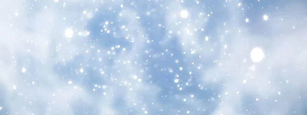 Blauwe Sneeuwval Bokeh Achtergrond Abstracte Sneeuwvlok Wazig Abstracte Achtergrond — Stockfoto