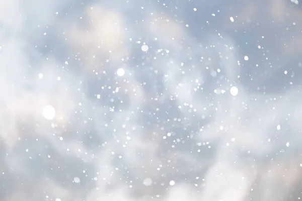 Синий Снегопад Боке Фон Абстрактные Снежинки Размыты Абстрактный Фон — стоковое фото