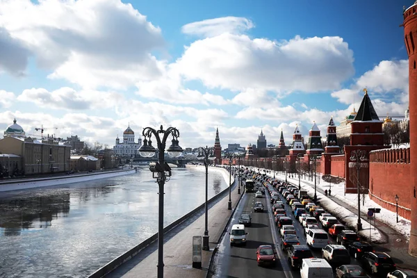 Winterliche Schneelandschaft Der Russischen Hauptstadt Moskau — Stockfoto