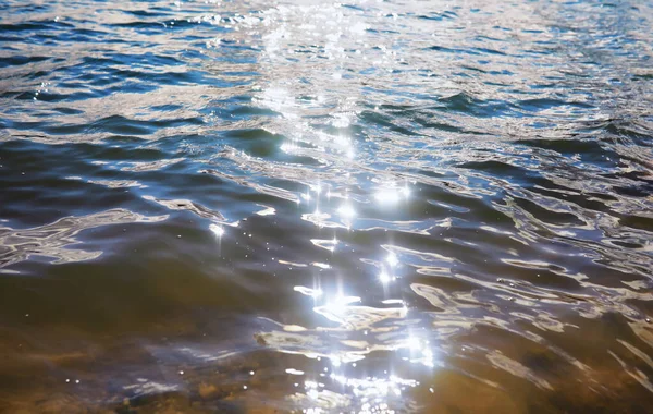Wateroppervlak Textuur Van Het Water Golven Het Meer Winderig Weer — Stockfoto