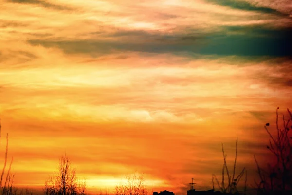 Bulutlu Gökyüzü Manzarası Pastel Renkler — Stok fotoğraf
